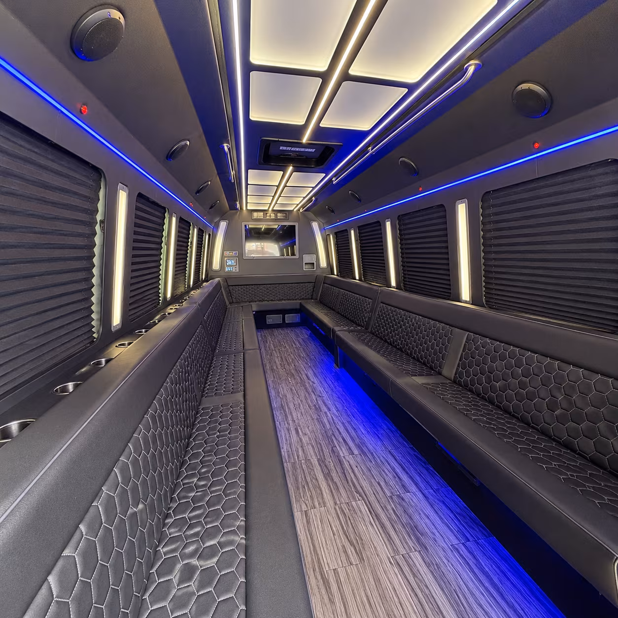 ames 30 passenger party bus interior