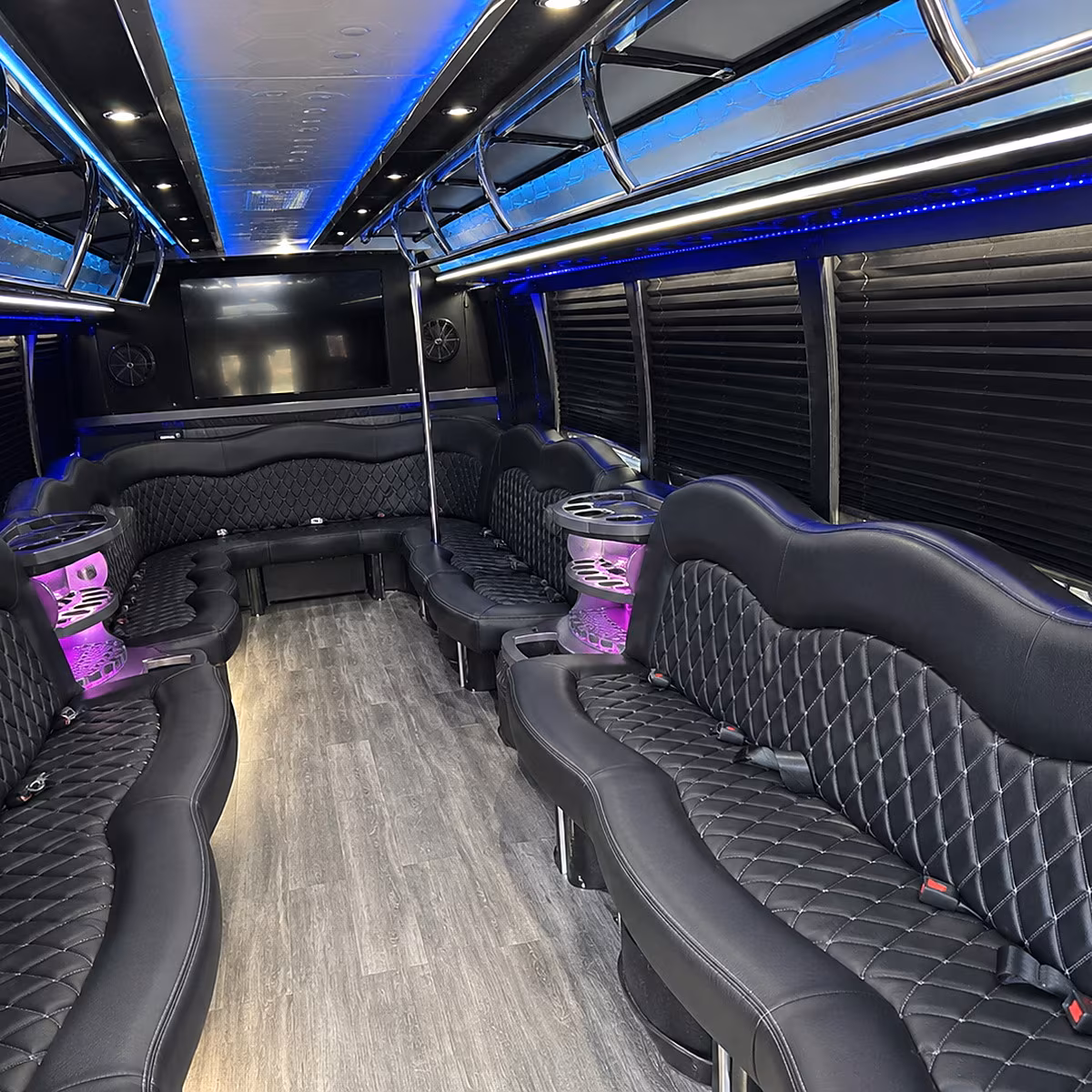 ames party bus rental interior